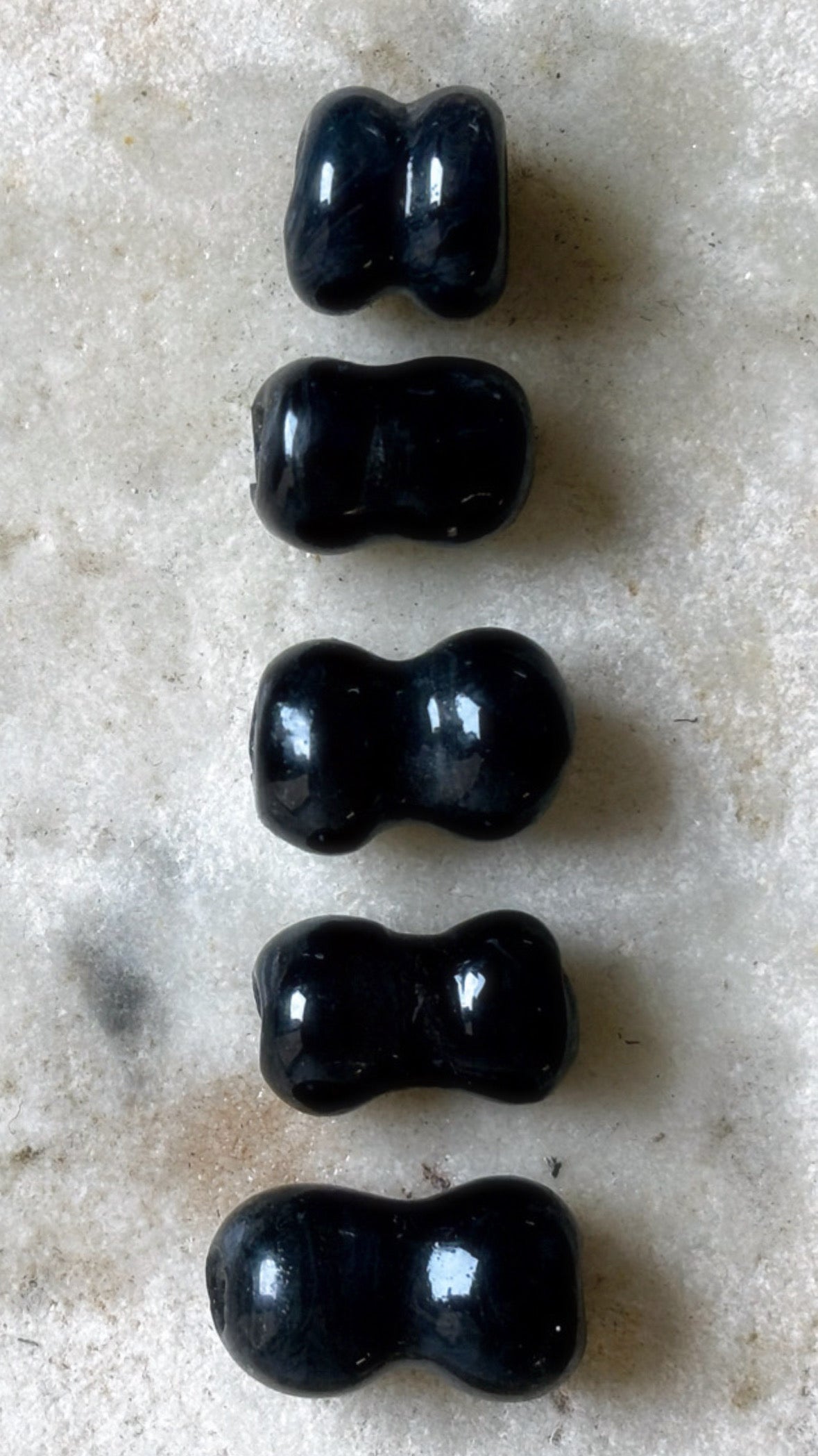 Tidal Hourglass Necklace with Handmade Beads from Foraged Glass