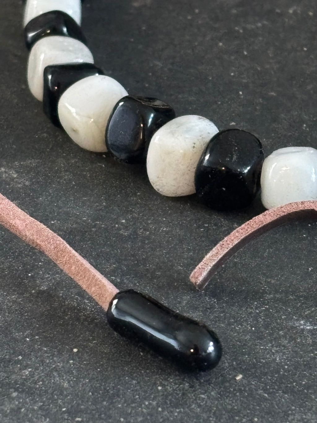 Salt of the River Necklace with Handmade Beads from Foraged Glass