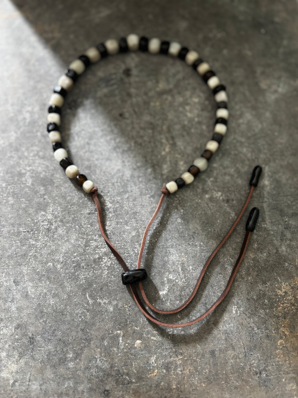 Salt of the River Necklace with Handmade Beads from Foraged Glass