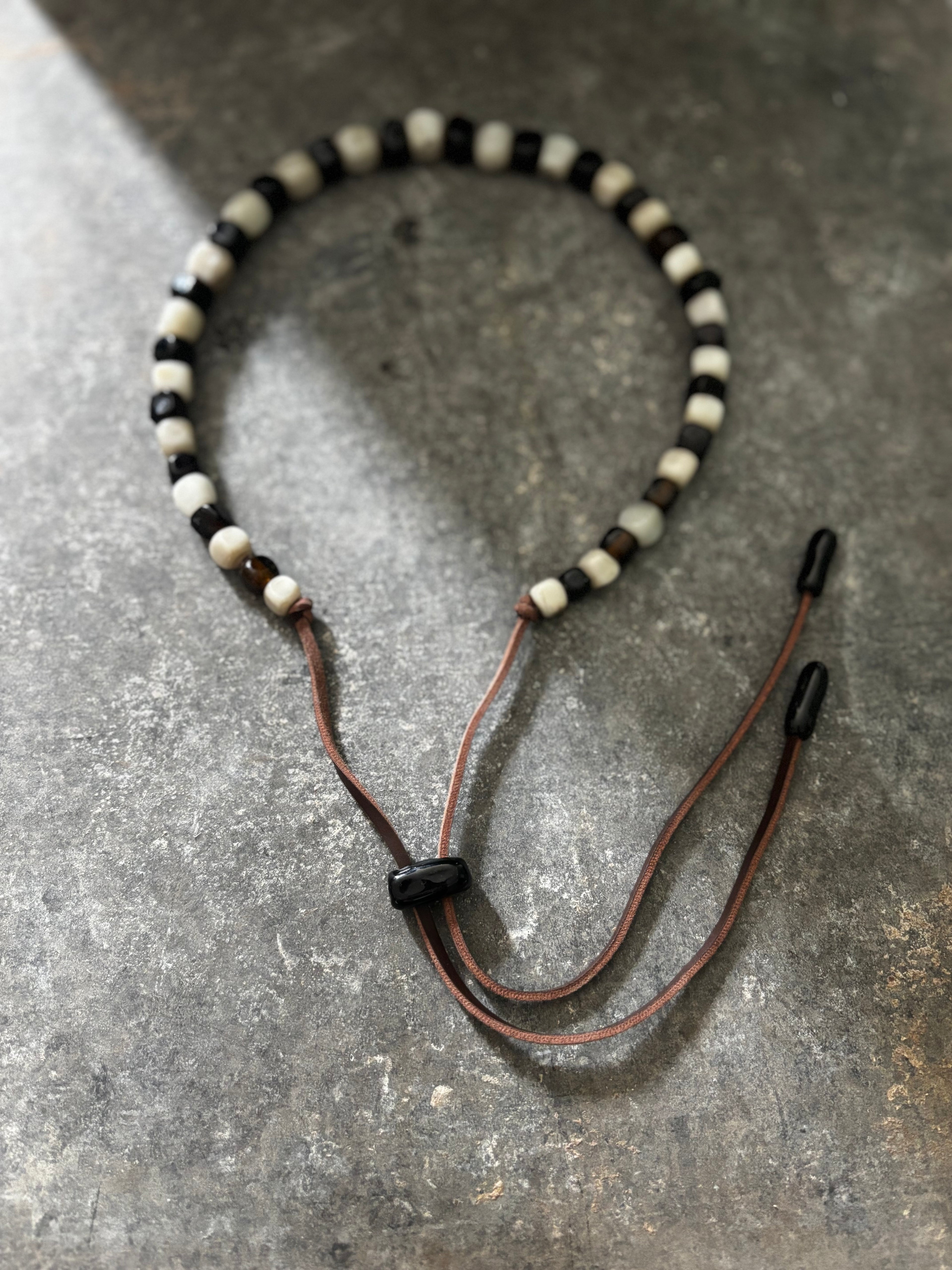 Salt of the River Necklace with Handmade Beads from Foraged Glass